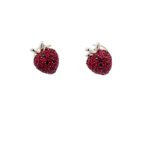 Gold and Natural Ruby Fancy Earrings.
