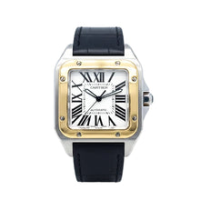 Load image into Gallery viewer, Cartier XL Santos TwoTone White Dial Yellow Gold Bezel
