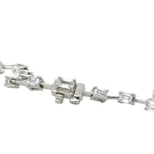 Load image into Gallery viewer, 14k White Gold Lab Diamond necklace in rectangular gold setting.