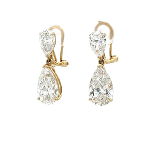 14k yellow gold and lab diamonds dangling earring