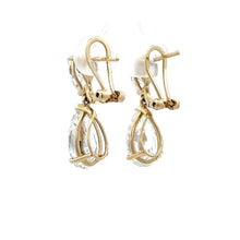 Load image into Gallery viewer, 14k yellow gold and lab diamonds dangling earring