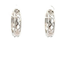 Load image into Gallery viewer, 14k white gold and natural diamonds Hoop earring