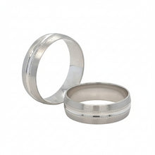Load image into Gallery viewer, His and Hers 14k White Gold Wedding Band Rings