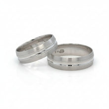 Load image into Gallery viewer, His and Hers 14k White Gold Wedding Band Rings