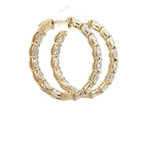 Load image into Gallery viewer, 14k yellow gold and lab diamond Eternity Hoop Earrings