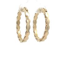 Load image into Gallery viewer, 14k yellow gold and lab diamond Eternity Hoop Earrings