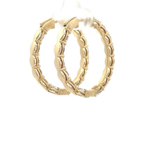 Load image into Gallery viewer, 14k yellow gold and lab diamond Eternity Hoop Earrings