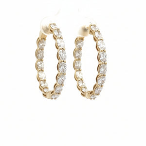 14k yellow gold and lab diamond Eternity Hoop Earrings