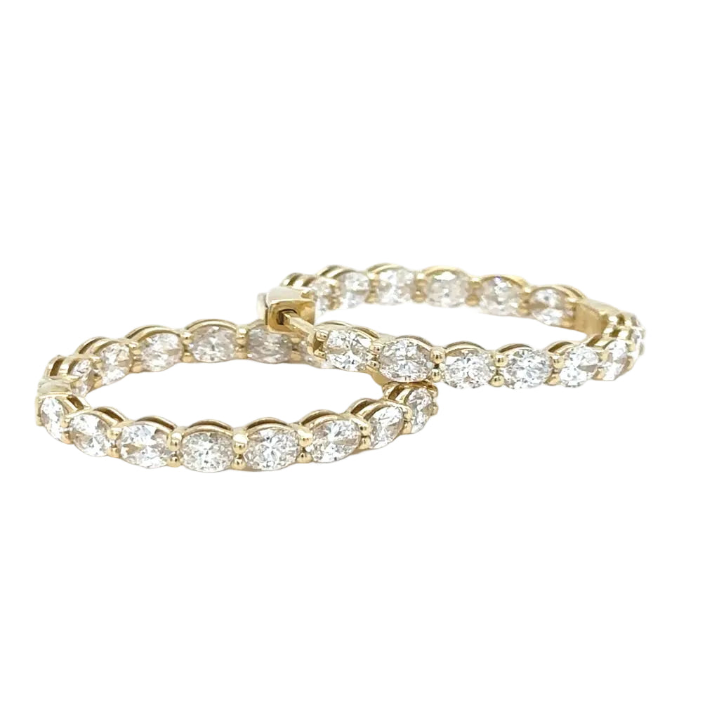 14k yellow gold and lab diamond Eternity Hoop Earrings