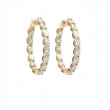 Load image into Gallery viewer, 14k yellow gold and lab diamond Eternity Hoop Earrings