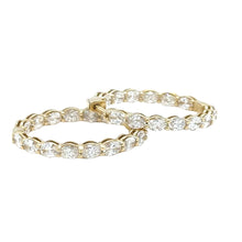 Load image into Gallery viewer, 14k yellow gold and lab diamond Eternity Hoop Earrings