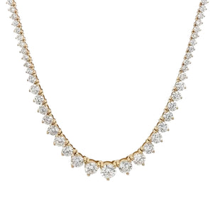 14k Yellow Gold Lab grown Diamond Graduated Tennis necklace.