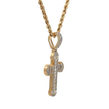 Load image into Gallery viewer, Yellow Gold Cross Diamond Pendant and Gold rope Chain Set