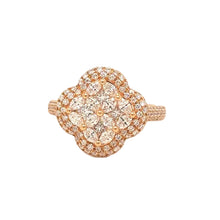 Load image into Gallery viewer, 18k Rose Gold and Natural Diamond Flower Ring.
