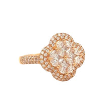 Load image into Gallery viewer, 18k Rose Gold and Natural Diamond Flower Ring.