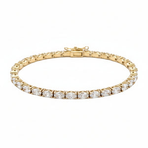 14k yellow gold and Lab Diamond Fancy tennis Bracelet.