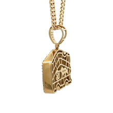 Load image into Gallery viewer, Yellow Gold Cheese Diamond Pendant and Gold Cuban Chain Set