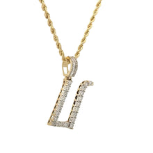 Load image into Gallery viewer, Yellow Gold Diamond Pendant and Gold Rope Set