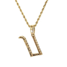 Load image into Gallery viewer, Yellow Gold Diamond Pendant and Gold Rope Set
