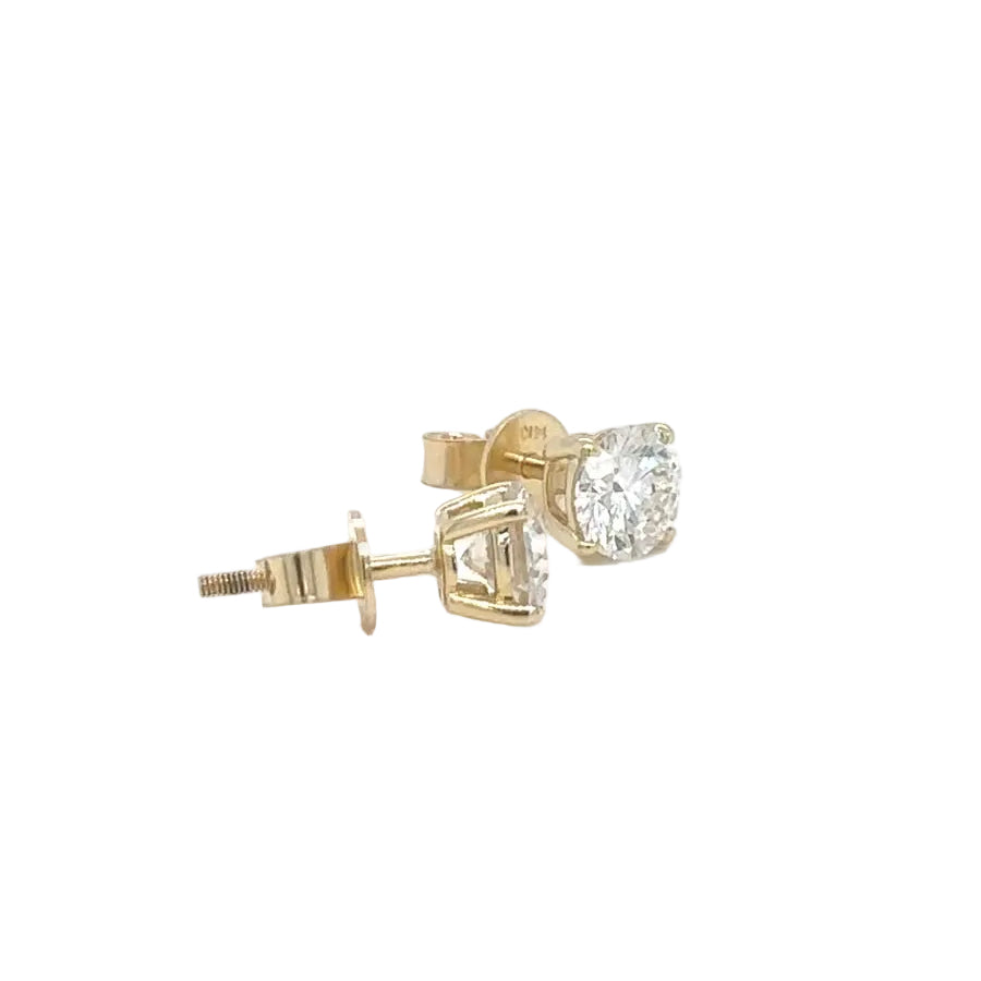 14kt Yellow gold lab grown round diamond