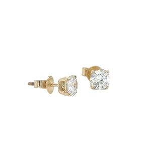 14kt Yellow gold lab grown round diamond