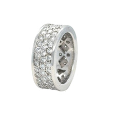 Load image into Gallery viewer, 14k white gold and diamond Band (3 rows of diamonds)