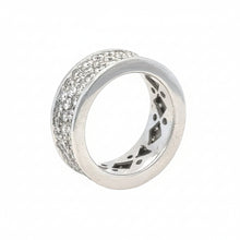 Load image into Gallery viewer, 14k white gold and diamond Band (3 rows of diamonds)