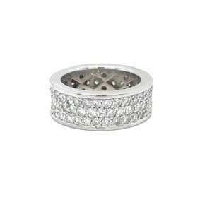 14k white gold and diamond Band (3 rows of diamonds)