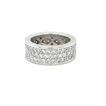 Load image into Gallery viewer, 14k white gold and diamond Band (3 rows of diamonds)