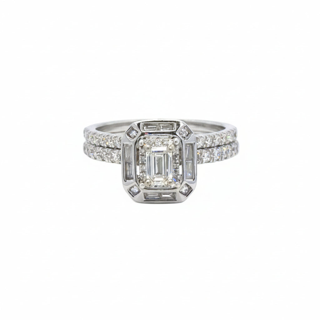 14k White Gold and Diamond 2-piece Engagement Ring