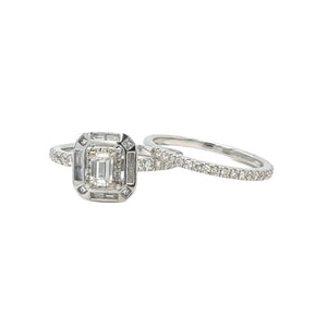 14k White Gold and Diamond 2-piece Engagement Ring