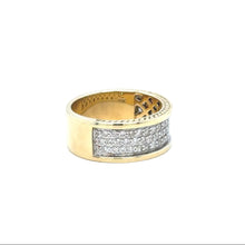 Load image into Gallery viewer, Yellow gold and diamond Band (3 rows of diamonds)