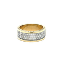 Load image into Gallery viewer, Yellow gold and diamond Band (3 rows of diamonds)