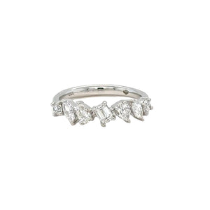 18k White Gold & Multi Shape diamond cluster Ring.