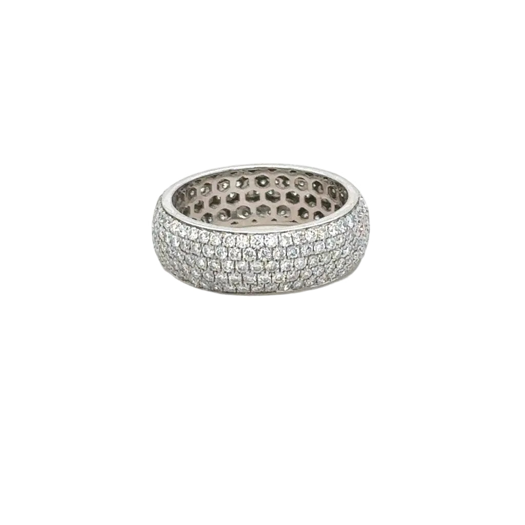 14k Gold Unisex Diamond Band (5 rows of diamonds)