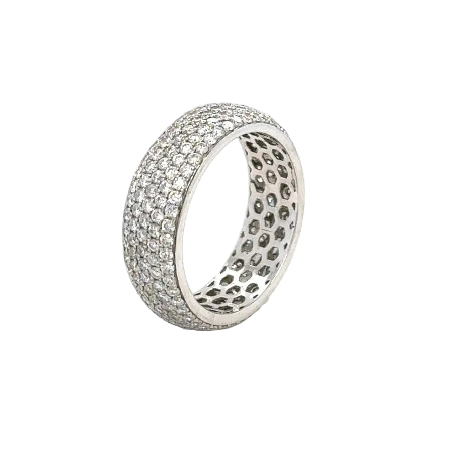 14k Gold Unisex Diamond Band (5 rows of diamonds)