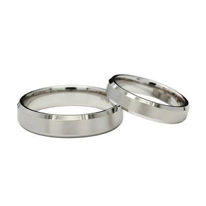 His and Hers 14k White Gold Wedding Band Rings