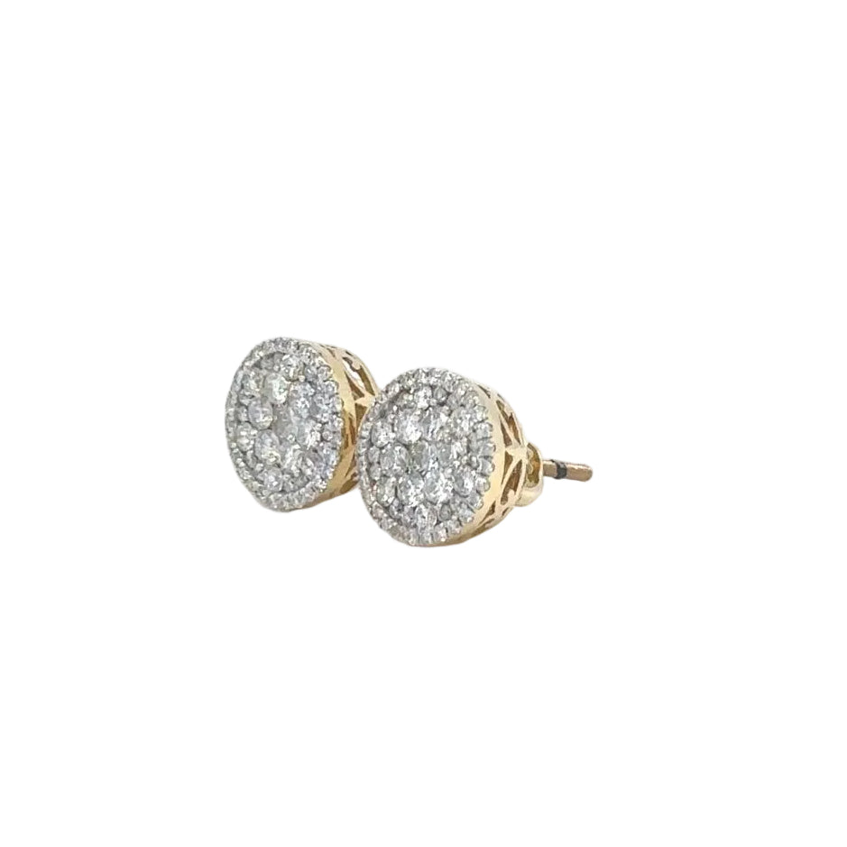 14k Yellow gold and diamond Earrings