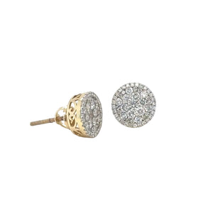 14k Yellow gold and diamond Earrings
