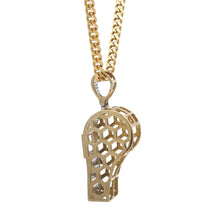 Load image into Gallery viewer, Yellow Gold Whistle Diamond Pendant and Gold Cuban Set