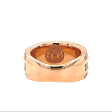Load image into Gallery viewer, 14k Gold Band with Round Diamond (3 row, channel set, solid back) (choose your color)