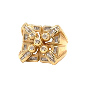 14k Yellow Gold & Natural Diamonds Men's Ring.