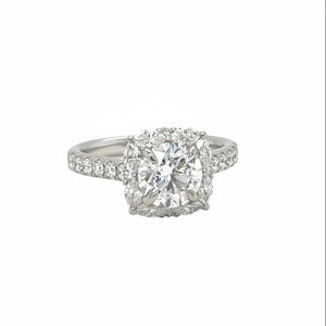 18k white gold and lab diamond engagement ring
