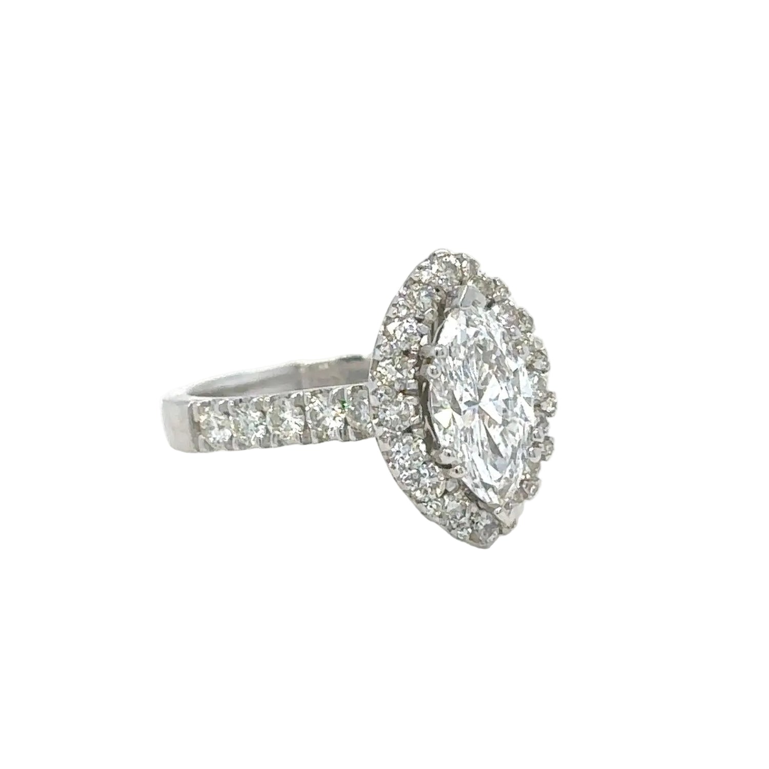 14k White gold and lab Engagement ring