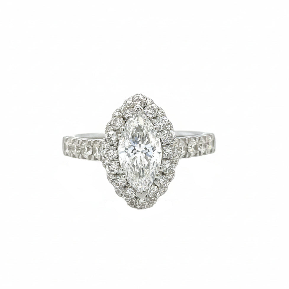 14k White gold and lab Engagement ring