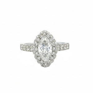 14k White gold and lab Engagement ring