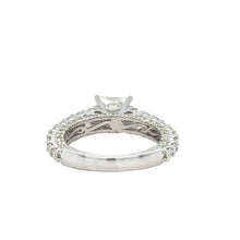 Load image into Gallery viewer, 18k white gold and Luxury Cathedral style Halo lab diamond engagement ring