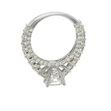 Load image into Gallery viewer, 18k white gold and Luxury Cathedral style Halo lab diamond engagement ring