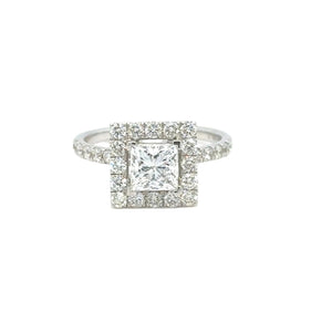18k white gold and lab diamond engagement ring