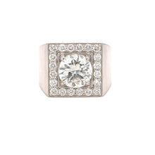 Load image into Gallery viewer, 14k White gold and Natural diamonds Men's Ring.